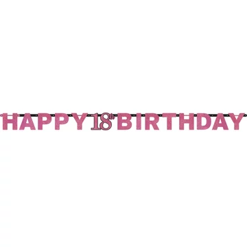 Happy Birthday Pink 18 hologramos felirat 213 cm