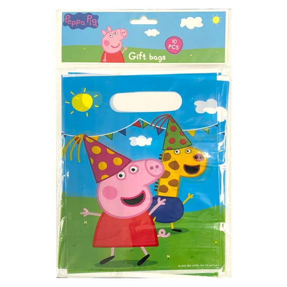 Peppa malac Party műanyag ajándéktasak, ajándékzacskó 10 db-os