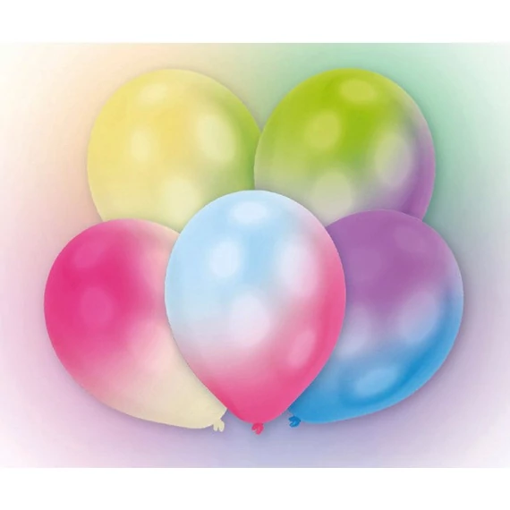 Világító LED Multicolor léggömb, lufi 5 db-os 11 inch (27,5 cm)