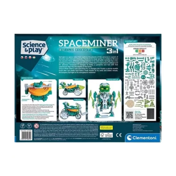 Robot Spaceminer 3 az 1-ben építőjáték Clementoni