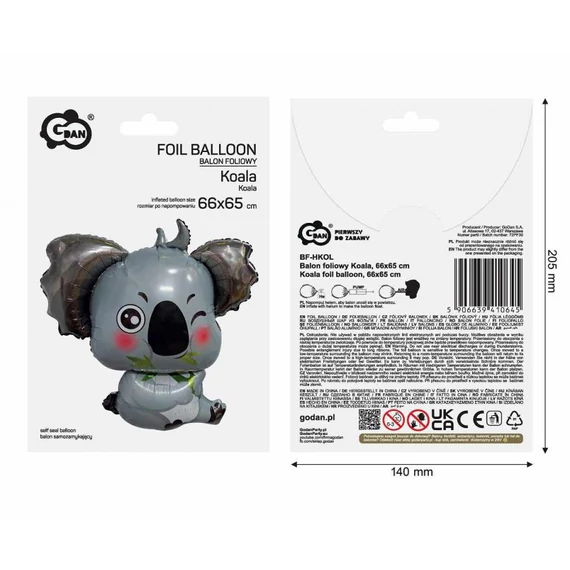 Koala Grey fólia lufi 66 cm