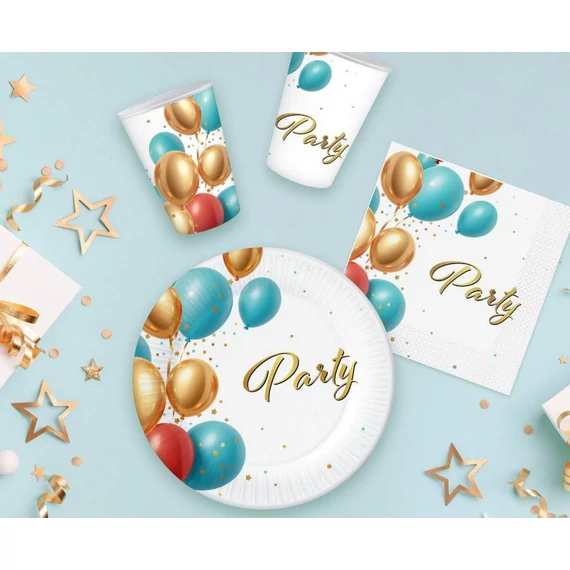 Party Balloon papírtányér 6 db-os 18 cm