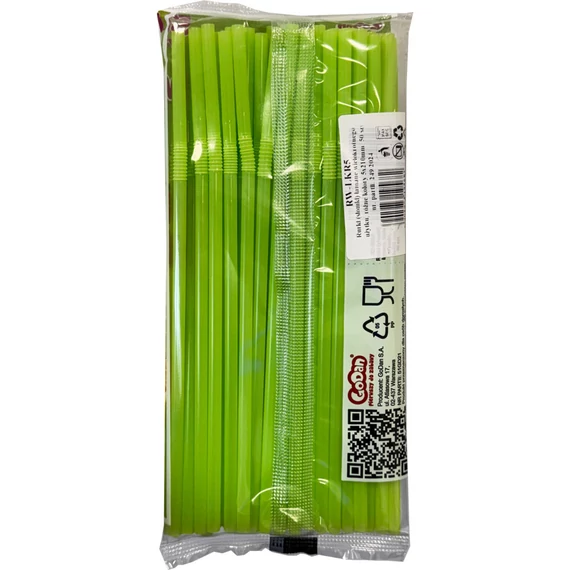 Színes Green műanyag szívószál 50 db-os