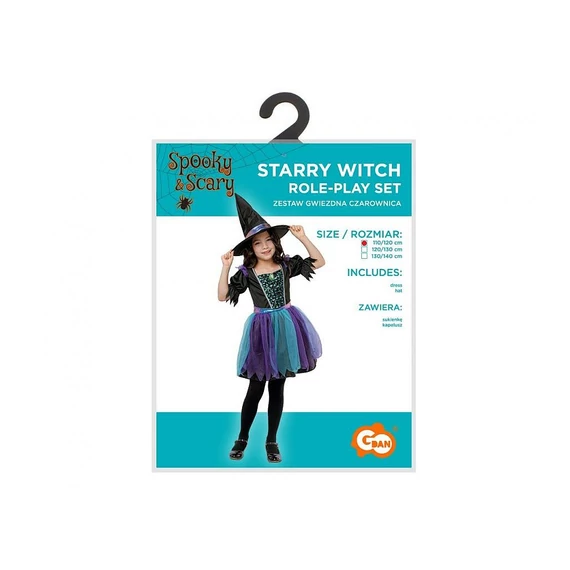 Boszorkány Starry jelmez 130/140 cm