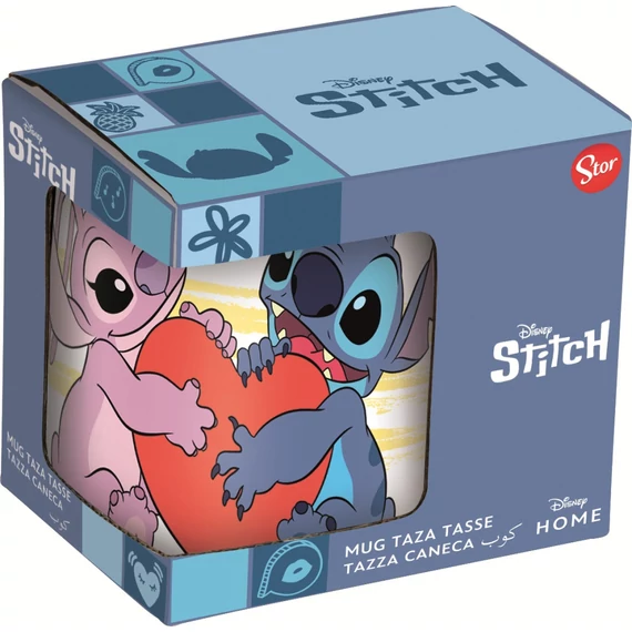Disney Lilo és Stitch, A csillagkutya Heart porcelán bögre 235 ml (8 oz) Díszdobozban