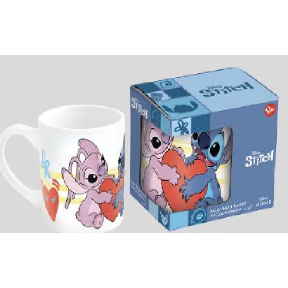 Disney Lilo és Stitch, A csillagkutya Heart porcelán bögre 235 ml (8 oz) Díszdobozban