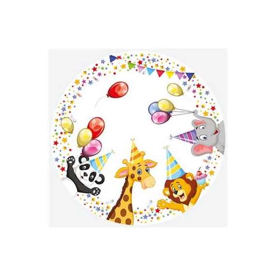 Happy Birthday Star papírtányér 8 db-os 18 cm