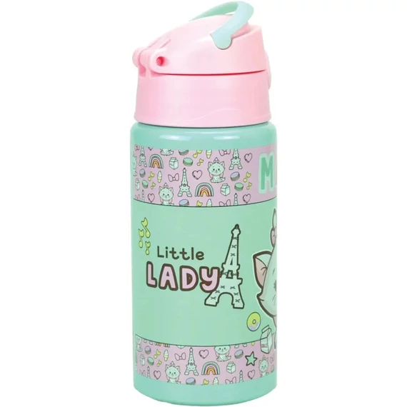 Disney Marie Little Lady alumínium szívószálas kulacs akasztóval 500 mll
