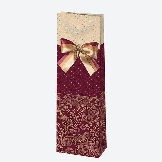 Színes Bow papír italtáska 10,5x33x8,5 cm
