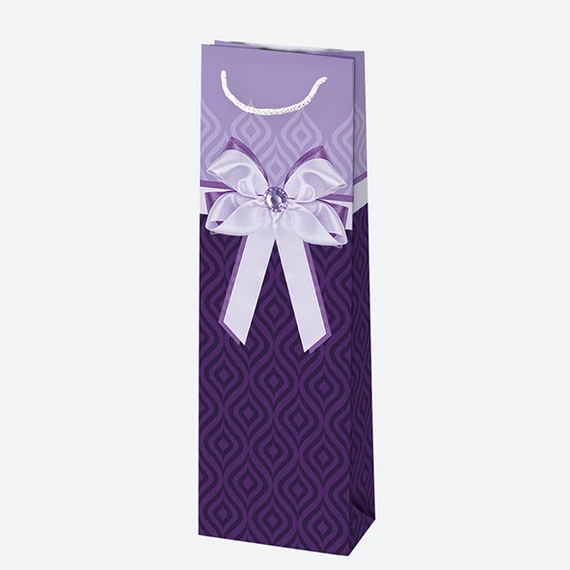 Színes Bow papír italtáska 10,5x33x8,5 cm