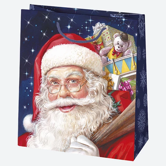 Karácsony Santa Magic papír ajándéktasak, ajándékzacskó 15,5x15,5x8 cm