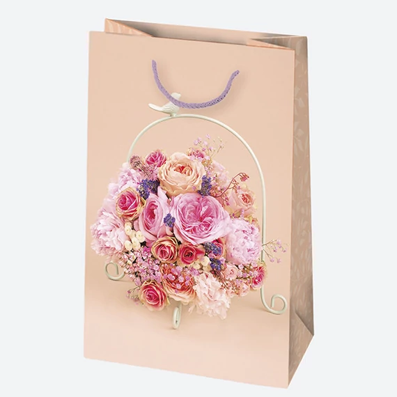 Virág Bouquets papír ajándéktasak, ajándékzacskó 16x24x7 cm