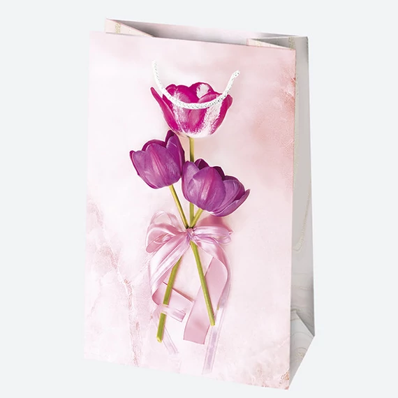 Virág Bouquets papír ajándéktasak, ajándékzacskó 16x24x7 cm
