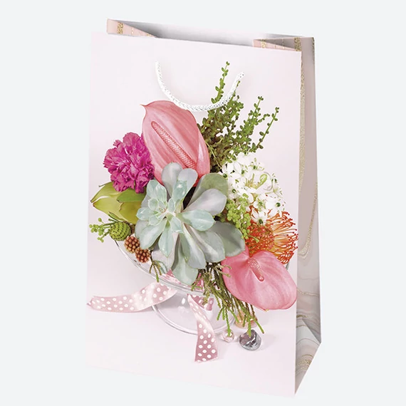 Virág Bouquets papír ajándéktasak, ajándékzacskó 16x24x7 cm