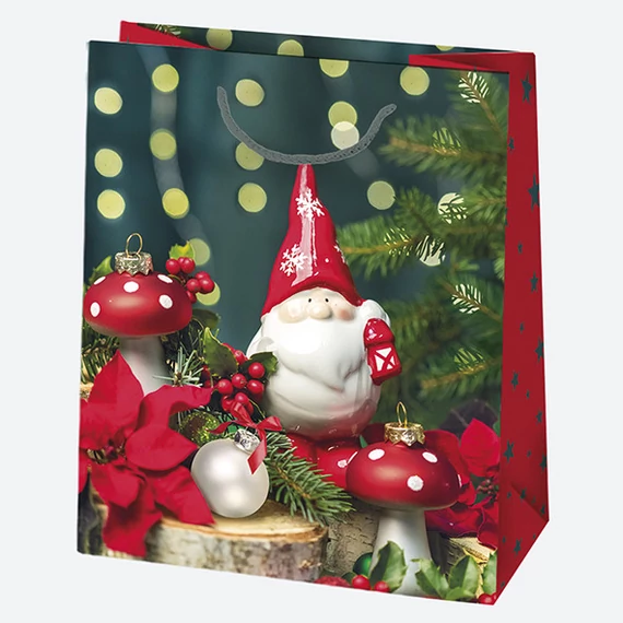 Karácsony Decorations papír ajándéktasak, ajándékzacskó 19x23x10,5 cm