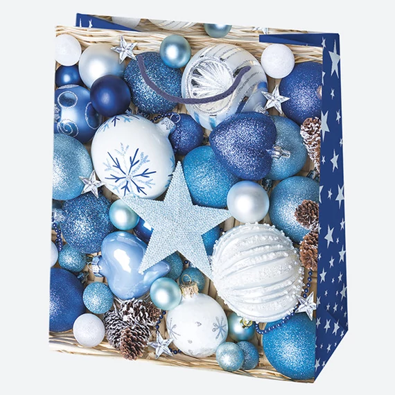 Karácsony Decorations papír ajándéktasak, ajándékzacskó 19x23x10,5 cm