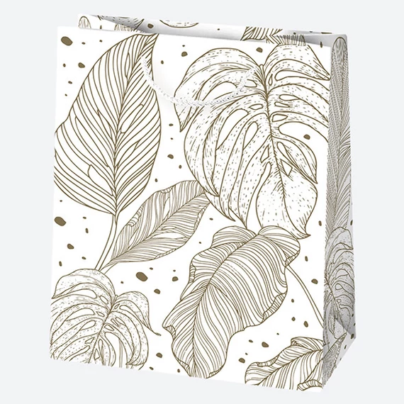 Mintás White papír ajándéktasak, ajándékzacskó 19x23x10,5 cm