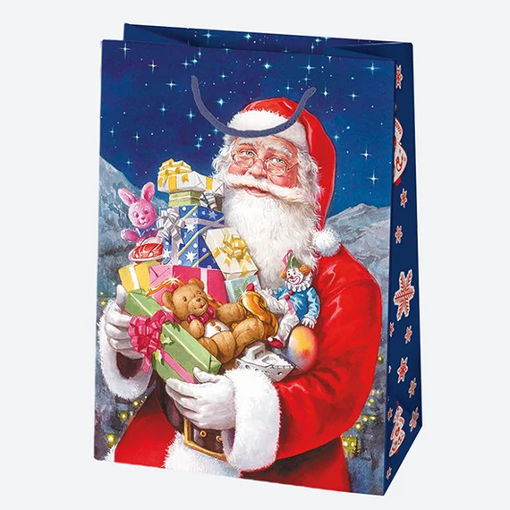 Karácsony Gift Giving papír ajándéktasak, ajándékzacskó 23x32x11 cm