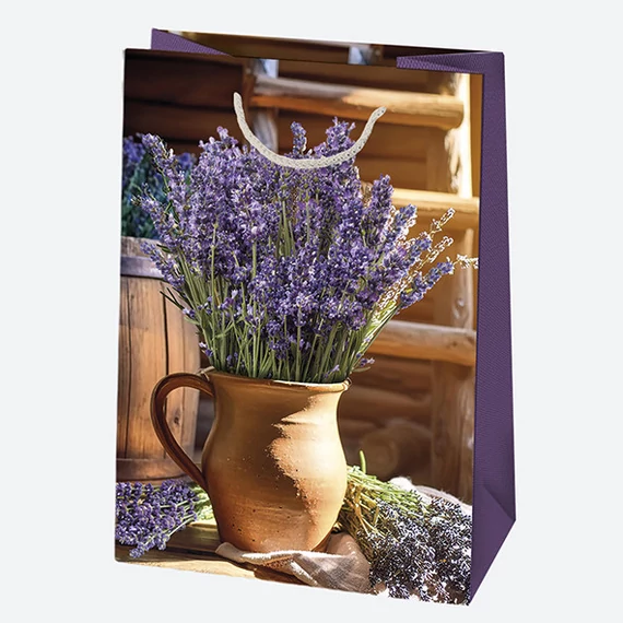 Levendula Vase papír ajándéktasak, ajándékzacskó 23x32x11 cm