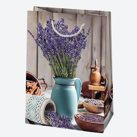 Levendula Vase papír ajándéktasak, ajándékzacskó 23x32x11 cm