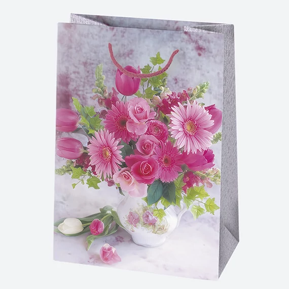 Virág Bouquet papír ajándéktasak, ajándékzacskó 23x32x11 cm