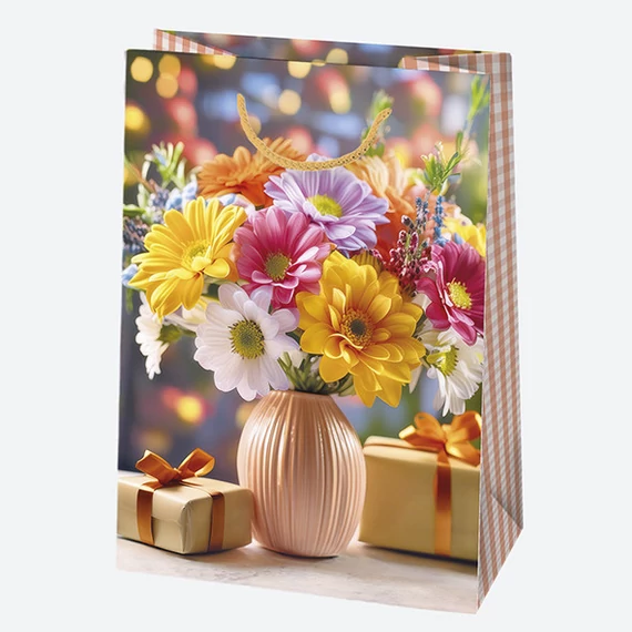 Virág Bouquet papír ajándéktasak, ajándékzacskó 23x32x11 cm