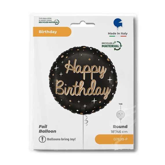 Happy Birthday Sparkling fólia lufi 46 cm