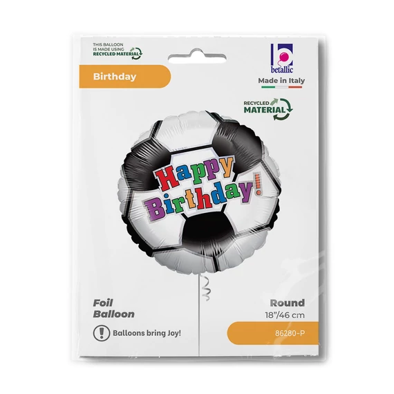Happy Birthday Soccer Ball fólia lufi 46 cm