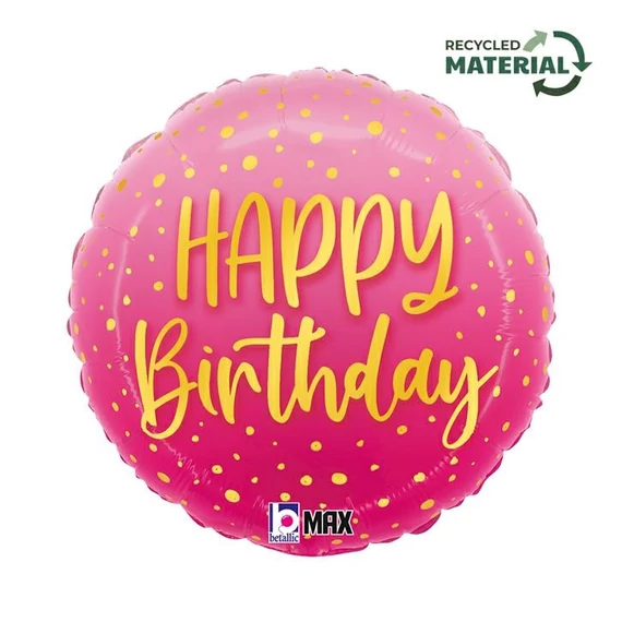 Happy Birthday Pink fólia lufi 46 cm