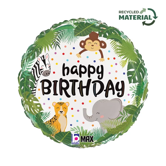 Happy Birthday Jungle fólia lufi 46 cm