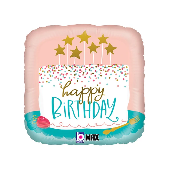 Happy Birthday Confetti Cake fólia lufi 46 cm