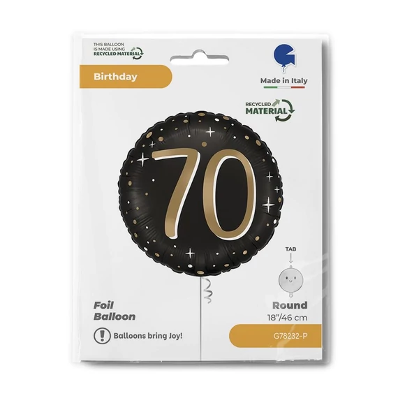 Happy Birthday 70 Sparkling fólia lufi 46 cm