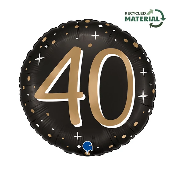 Happy Birthday 40 Sparkling fólia lufi 46 cm