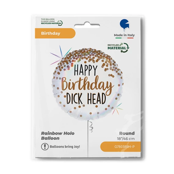 Happy Birthday Dick Head fólia lufi 46 cm
