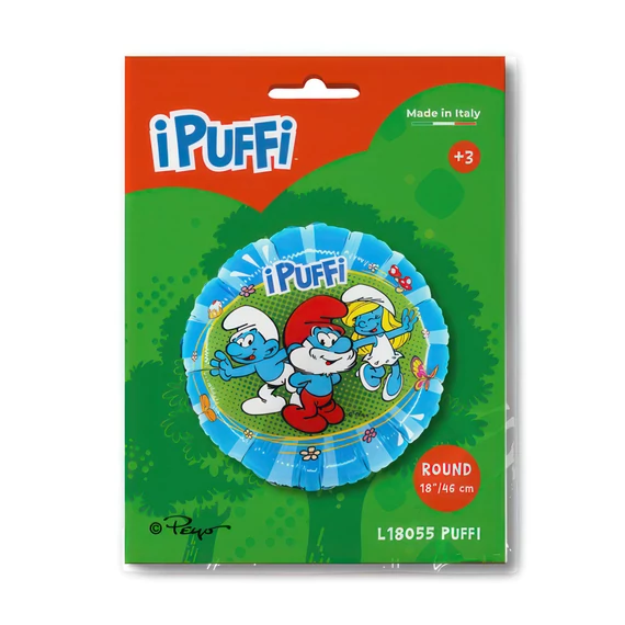 Hupikék törpikék Fun fólia lufi 46 cm
