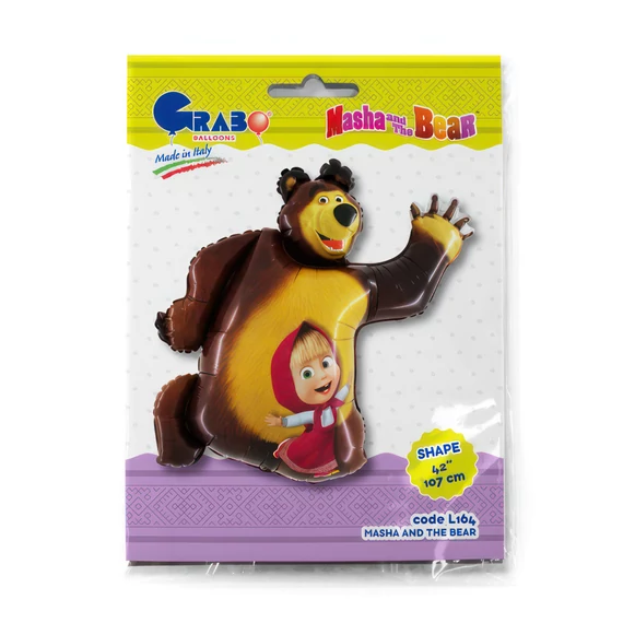 Mása és a medve Smile fólia lufi 107 cm