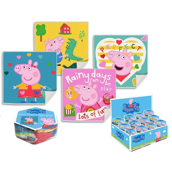 Peppa malac Pack mágikus kéztörlő arctörlő, törölköző 30x30cm