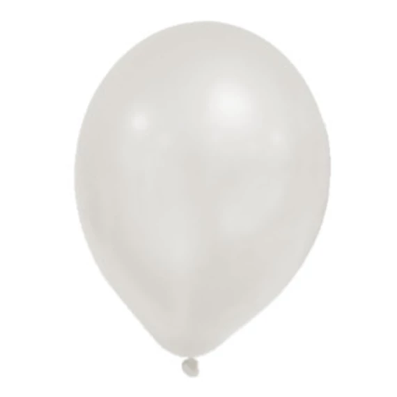 Metallic White Pastel léggömb, lufi 8 db-os