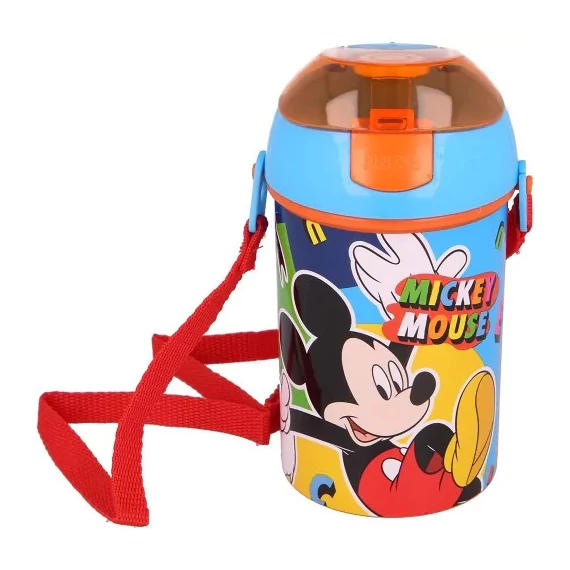 Disney Mickey Color Flow műanyag szívószálas kulacs akasztóval 450 ml