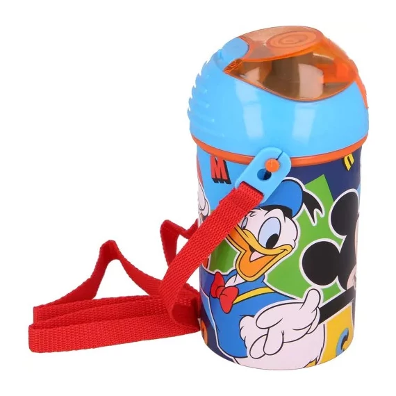 Disney Mickey Color Flow műanyag szívószálas kulacs akasztóval 450 ml