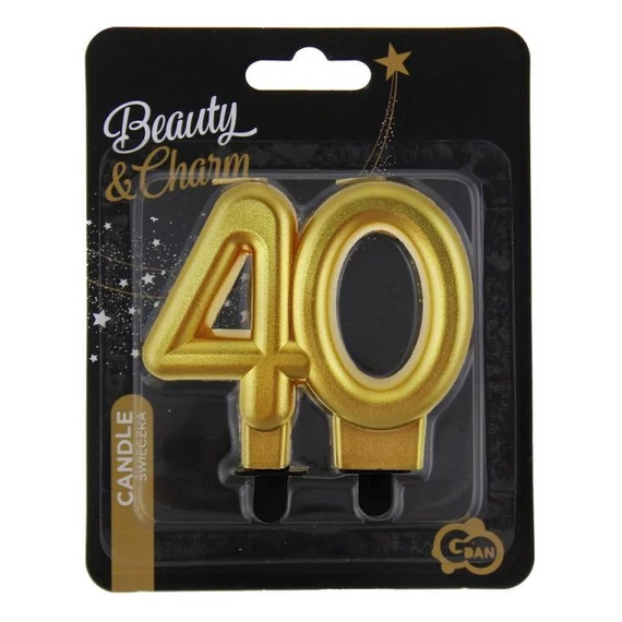 Arany 40-es Gold tortagyertya, számgyertya