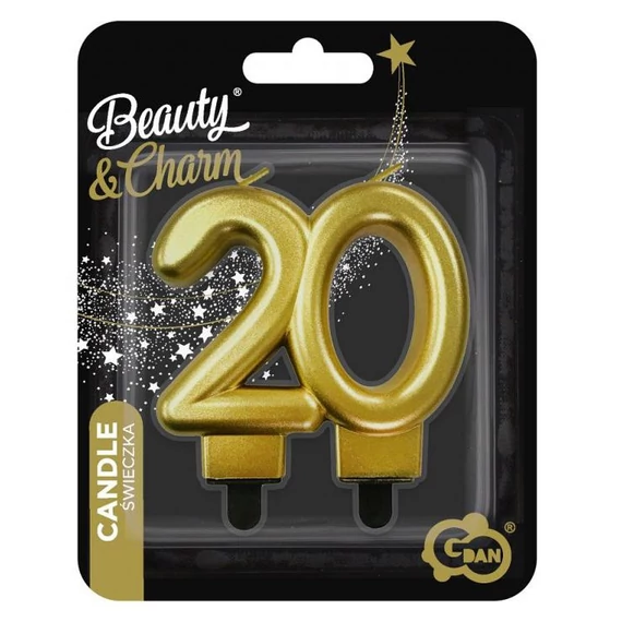 Arany 20-as Gold tortagyertya, számgyertya