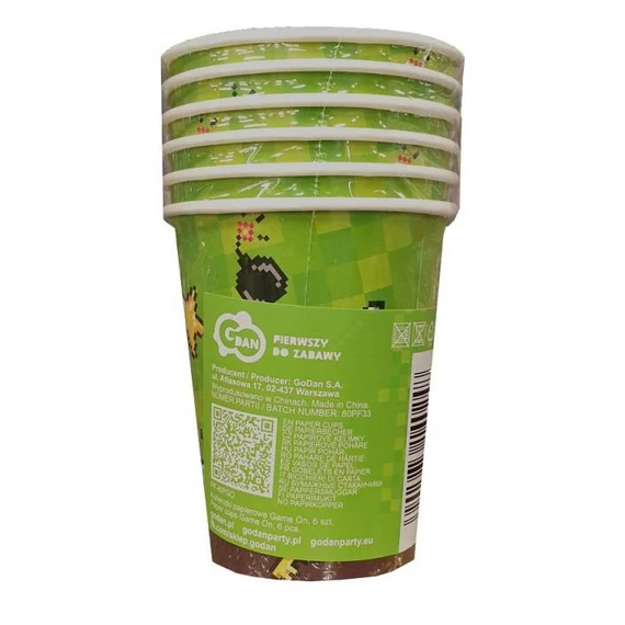 Játék Game On papír pohár 6 db-os 200 ml