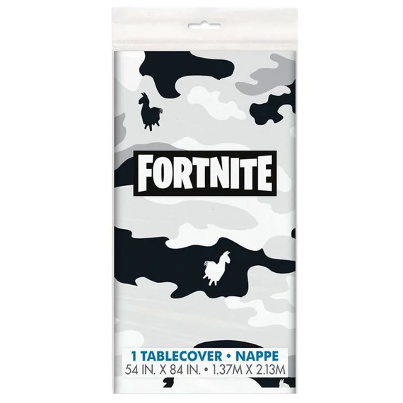 Fortnite Black terepmintás műanyag asztalterítő 137x213 cm
