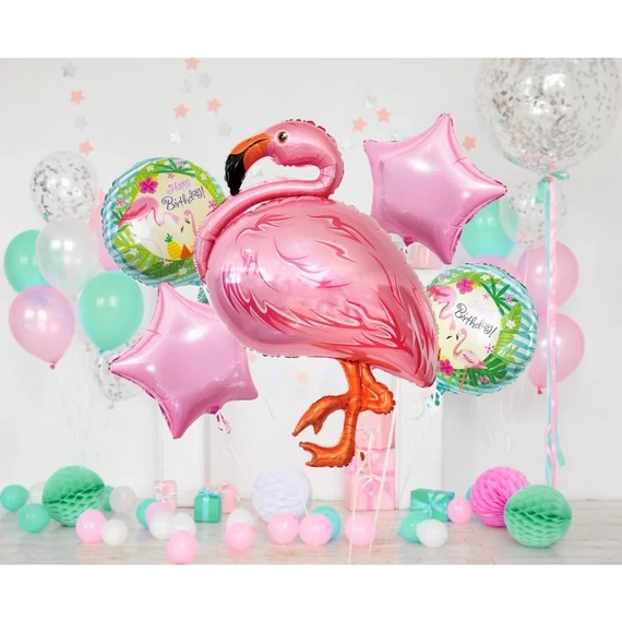 Flamingó Pink fólia lufi 5 db-os szett
