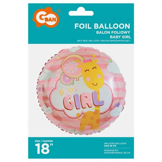 Baby Girl Pink fólia lufi 36 cm