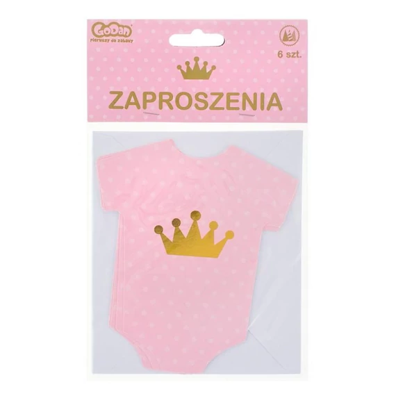 Rózsaszín Little Girl meghívó 6 db-os