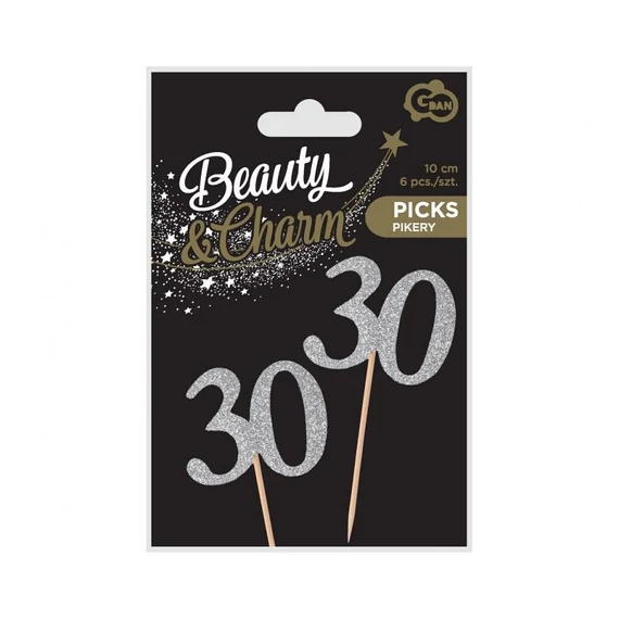 Ezüst 30 Silver díszítő pálca 6 db-os