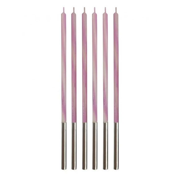 Rózsaszín Candy Pink tortagyertya, gyertya szett 6 db-os