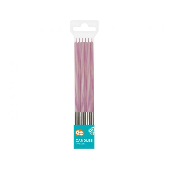 Rózsaszín Candy Pink tortagyertya, gyertya szett 6 db-os